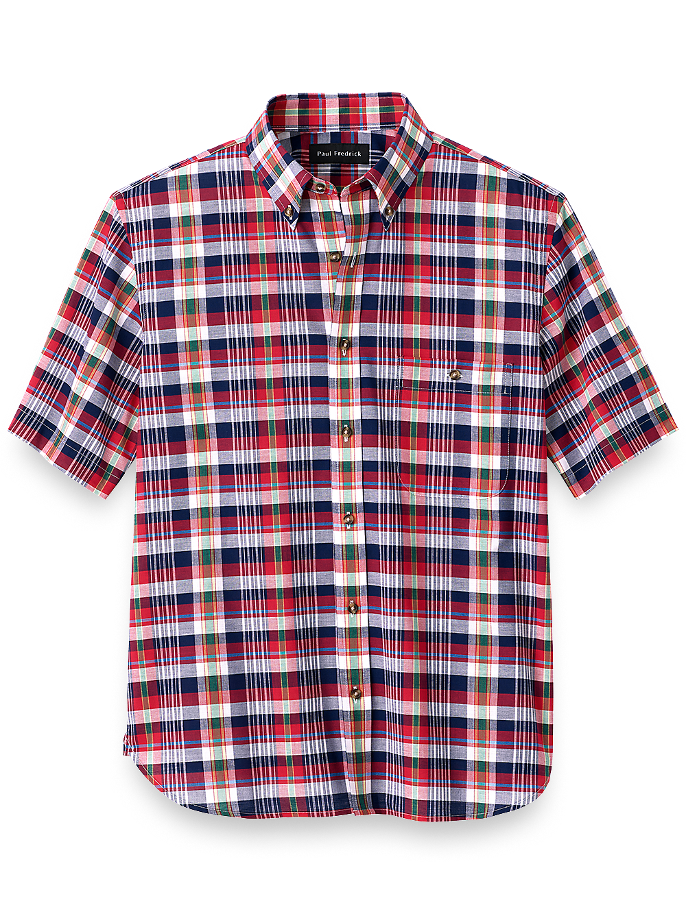 Product Image of Cotton Madras Plaid Casual Shirt-Red Multi