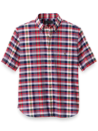 Cotton Madras Plaid Casual Shirt - Red Multi