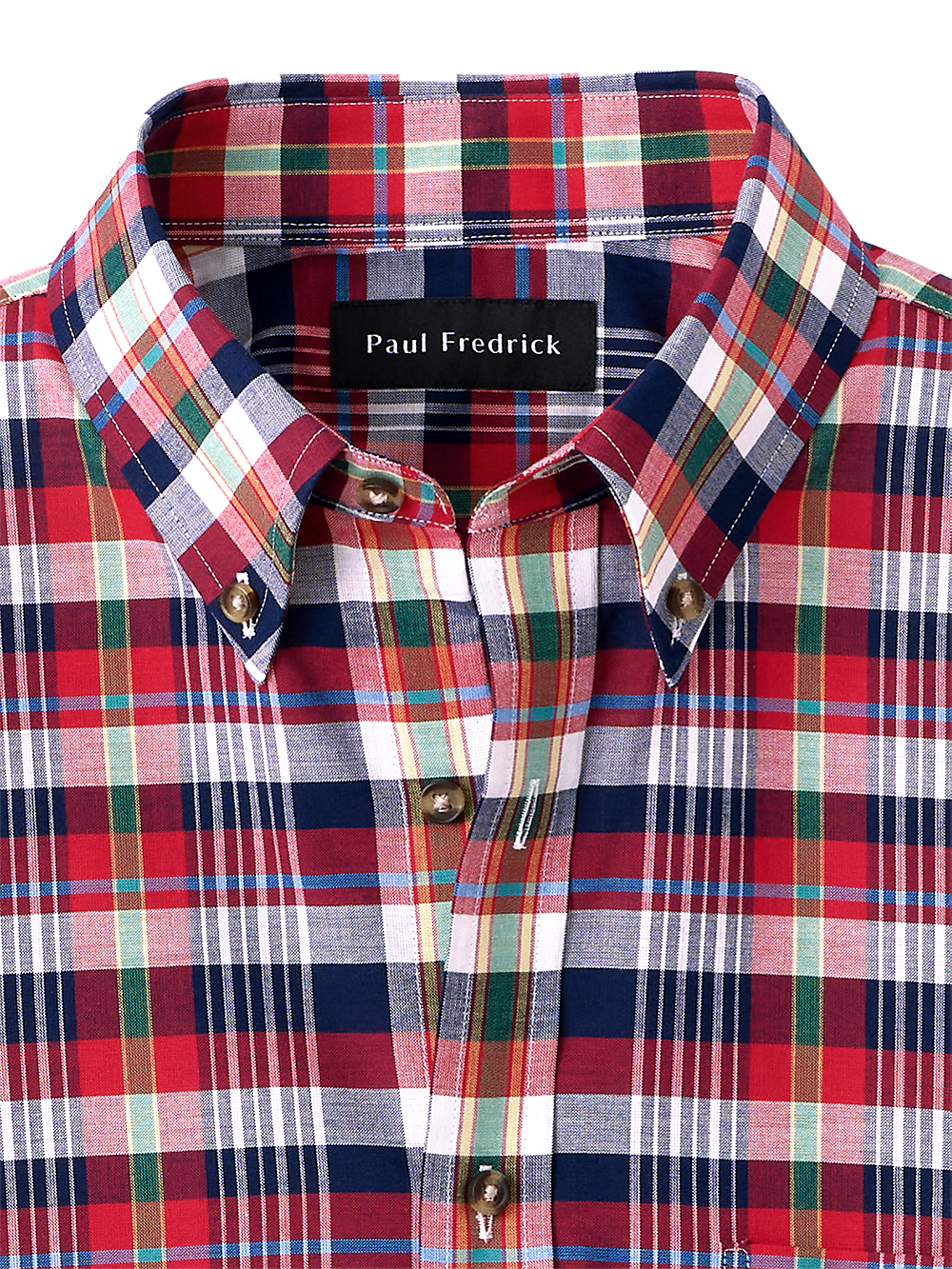 Alternate Image of Cotton Madras Plaid Casual Shirt-2