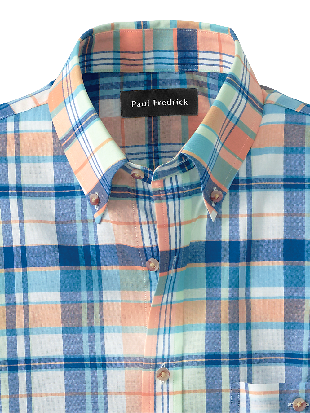 Alternate Image of Cotton Madras Plaid Casual Shirt-1