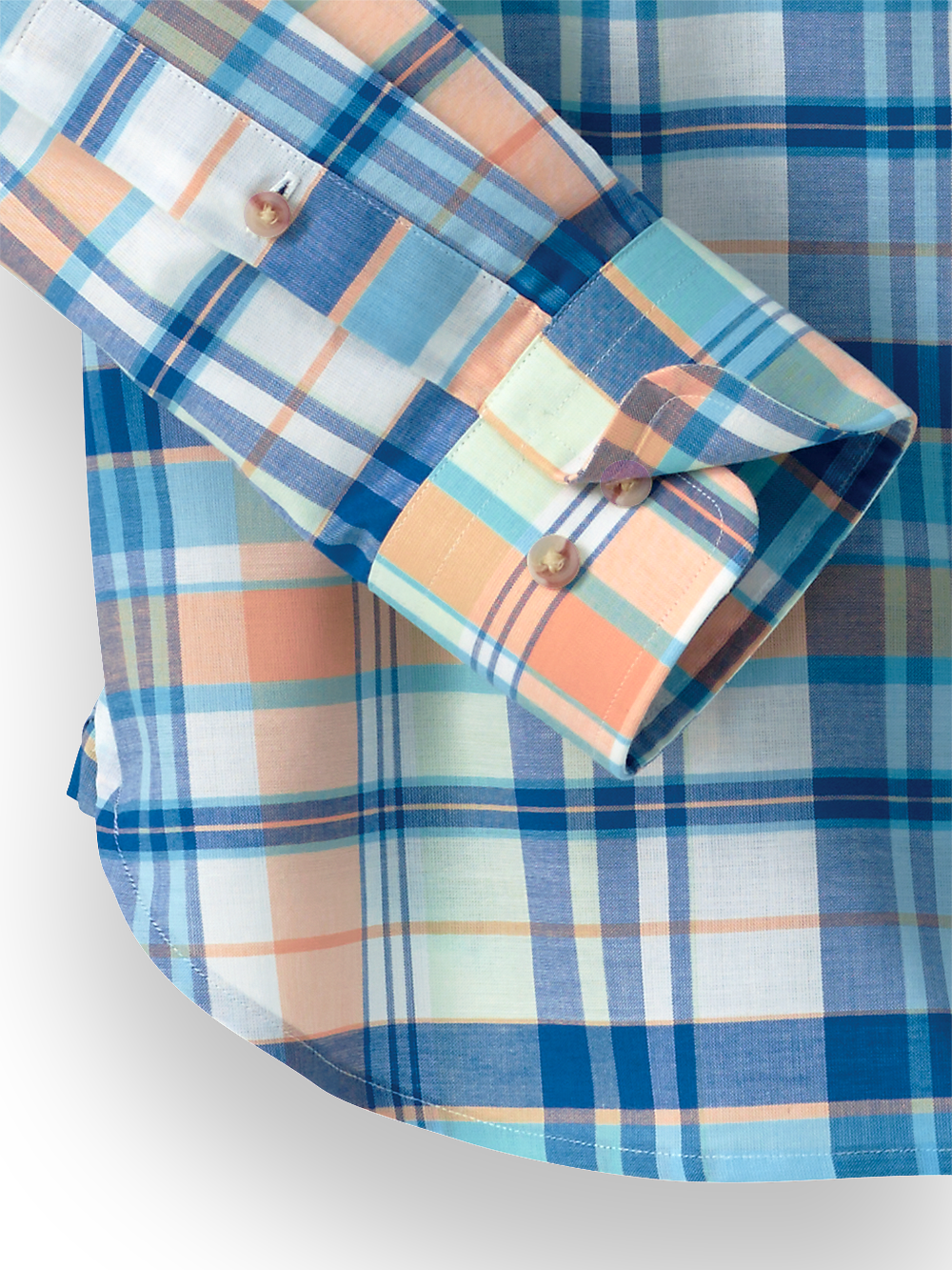 Alternate Image of Cotton Madras Plaid Casual Shirt-2