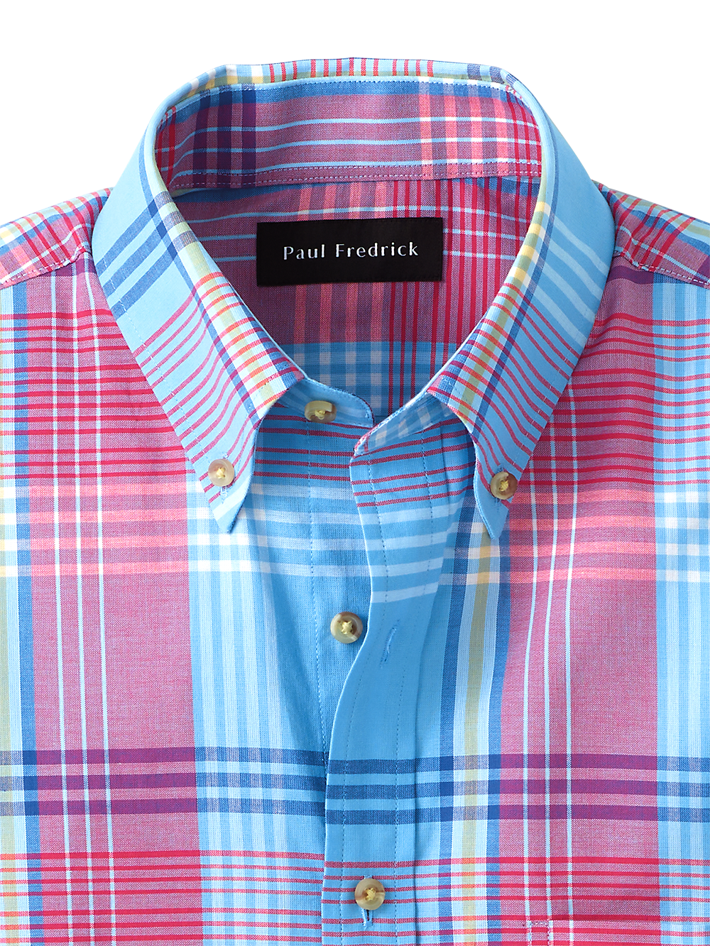 Alternate Image of Cotton Madras Plaid Casual Shirt-1