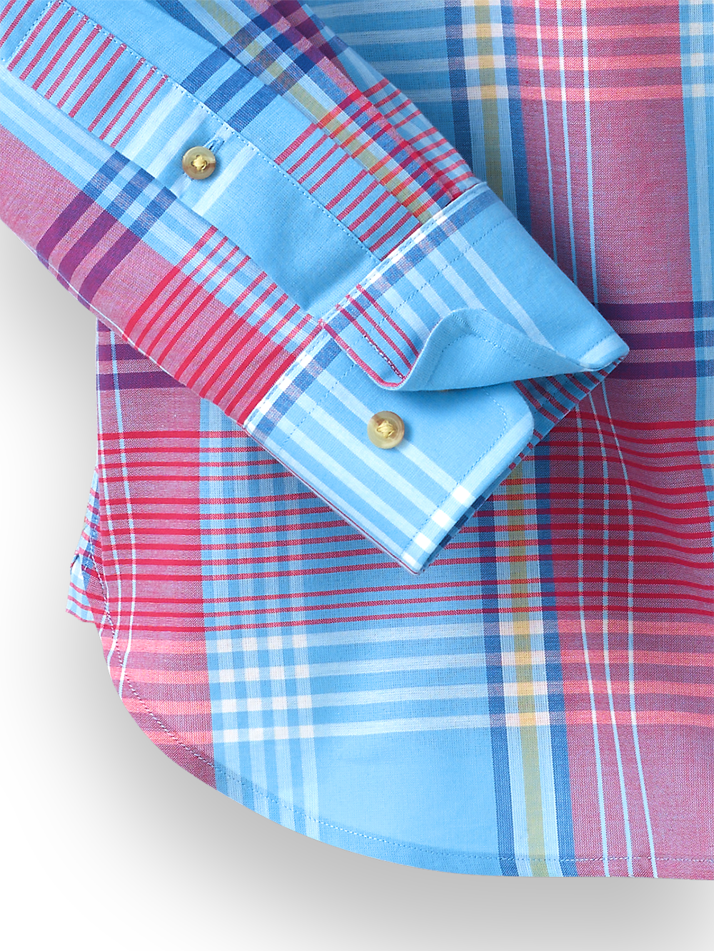 Alternate Image of Cotton Madras Plaid Casual Shirt-2