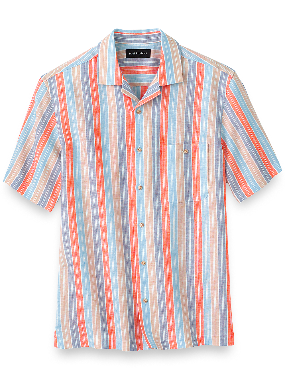 Product Image of Linen Stripe Casual Shirt-Multi