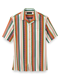 Cotton Stripe Print Casual Shirt - Multi