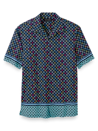 Cotton Circle Print Casual Shirt - Black Multi