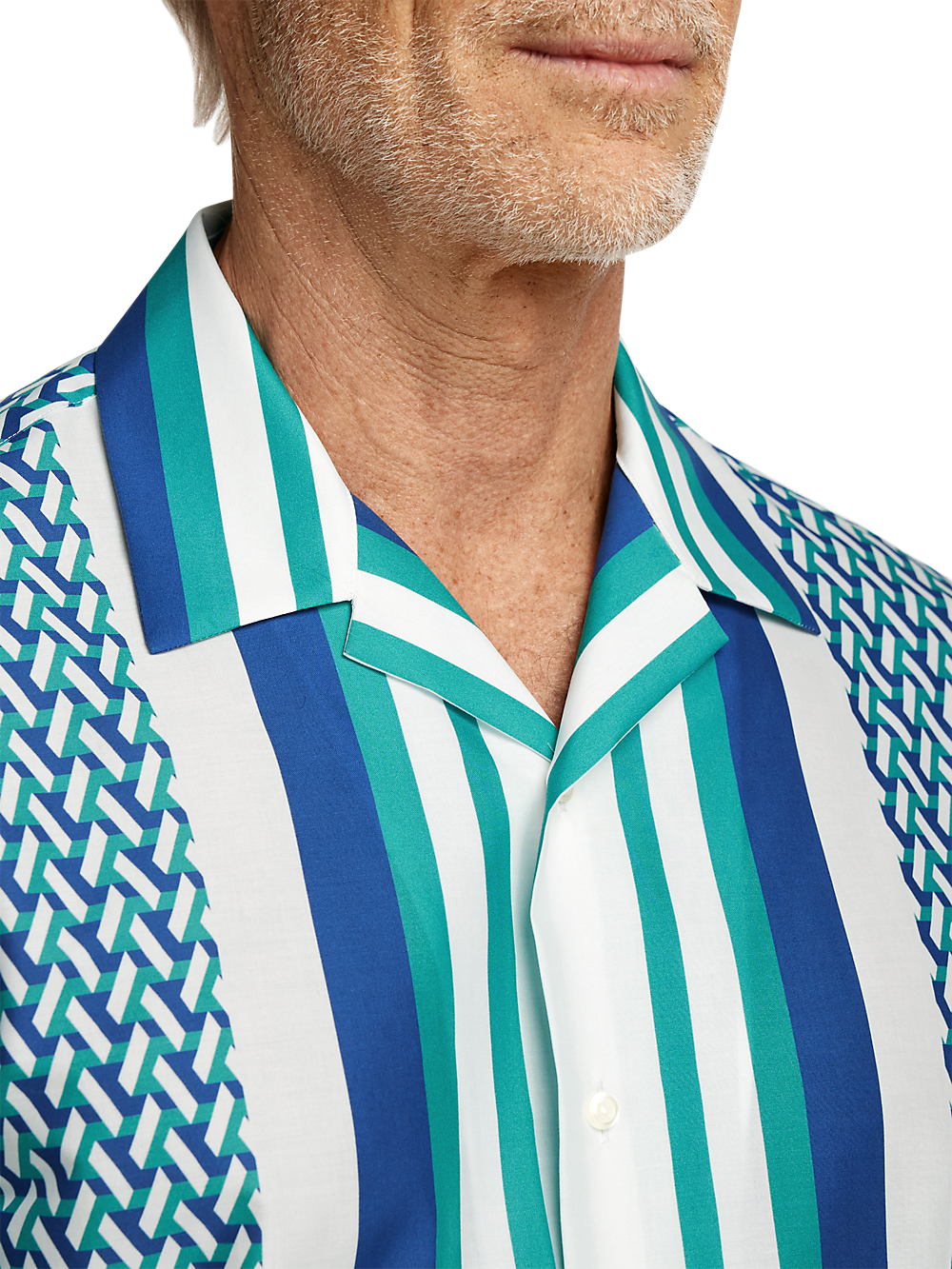 Alternate Image of Cotton Geometric Print Casual Shirt-2