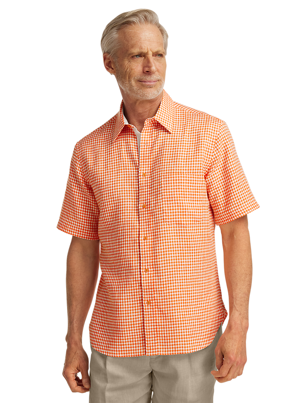 Alternate Image of Linen Gingham Check Casual Shirt-1