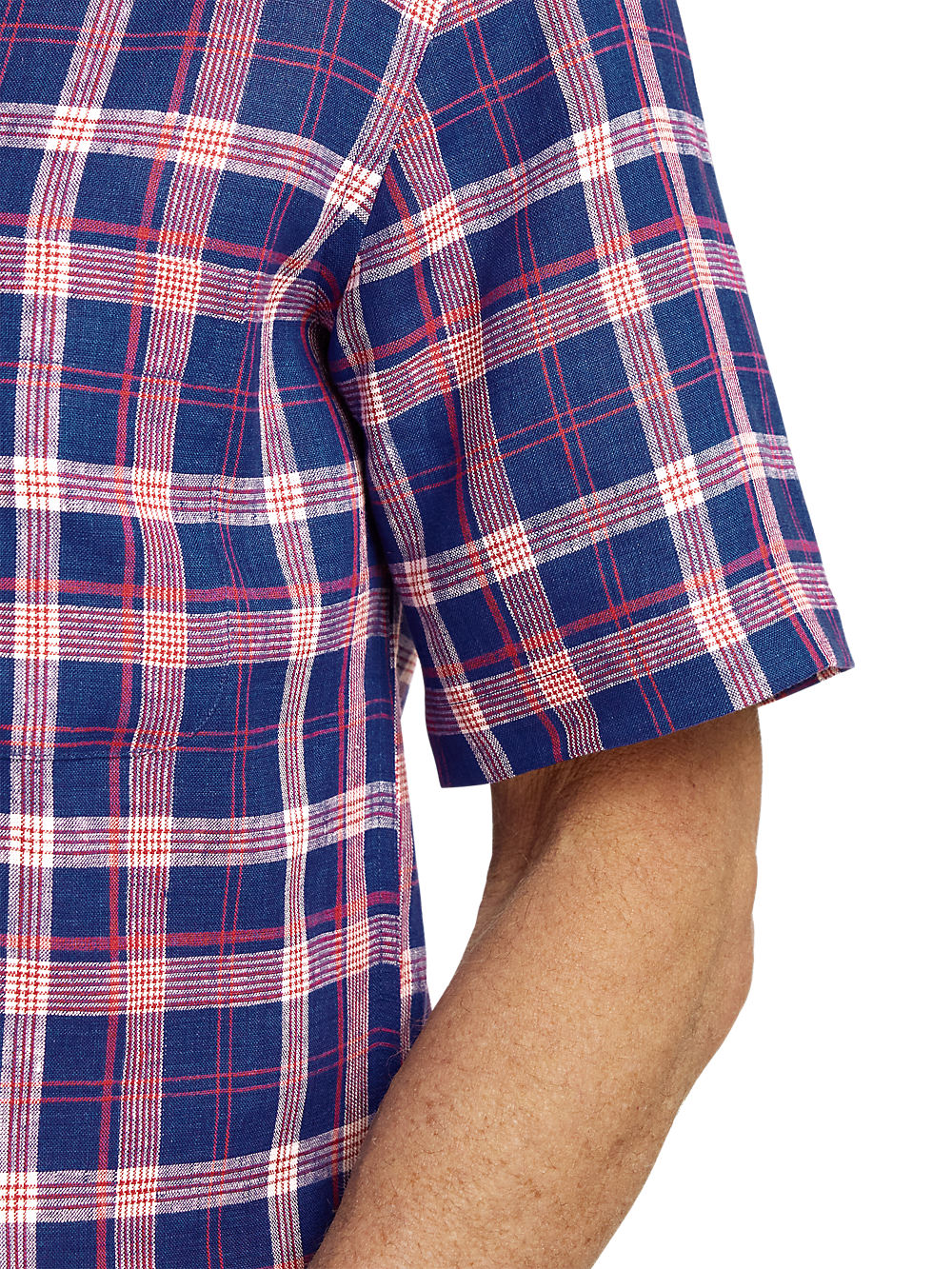 Alternate Image of Linen Plaid Casual Shirt-3