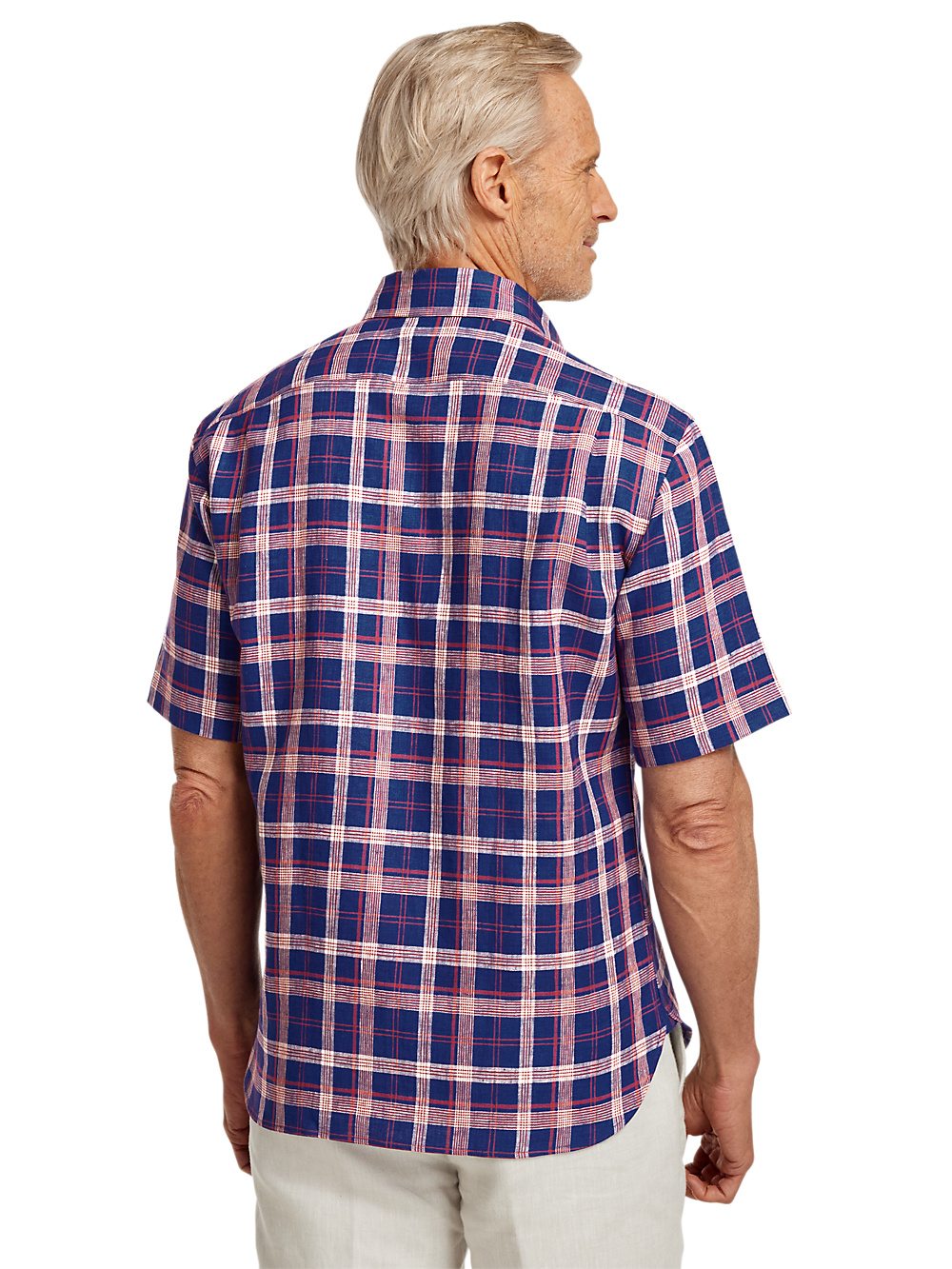 Alternate Image of Linen Plaid Casual Shirt-4