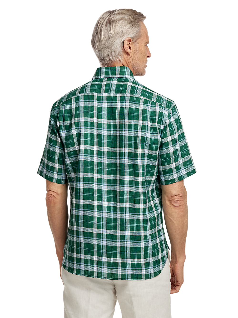 Alternate Image of Linen Plaid Casual Shirt-4