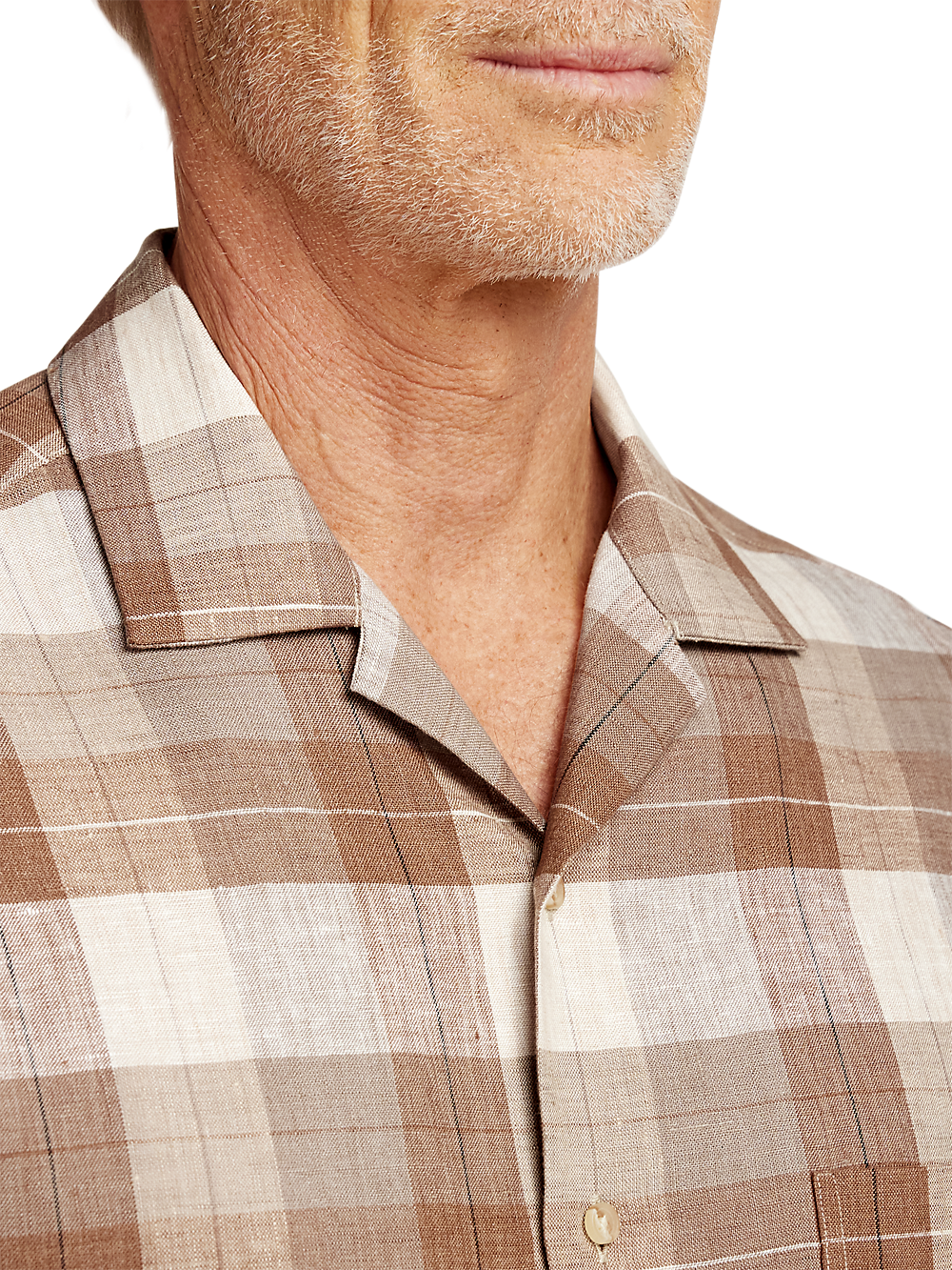 Alternate Image of Linen Plaid Casual Shirt-2