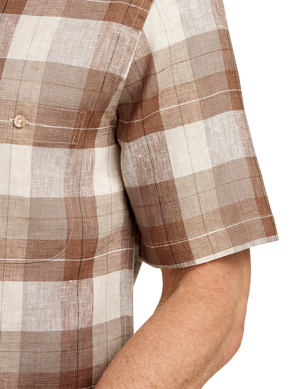 Alternate Image of Linen Plaid Casual Shirt-3