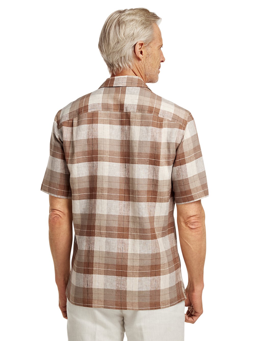 Alternate Image of Linen Plaid Casual Shirt-4