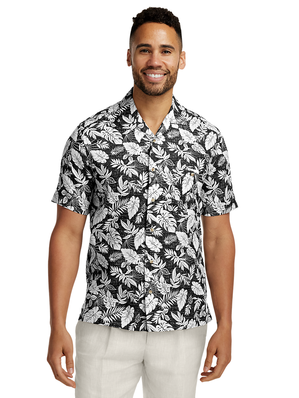 Alternate Image of Linen Botanical Print Casual Shirt-1