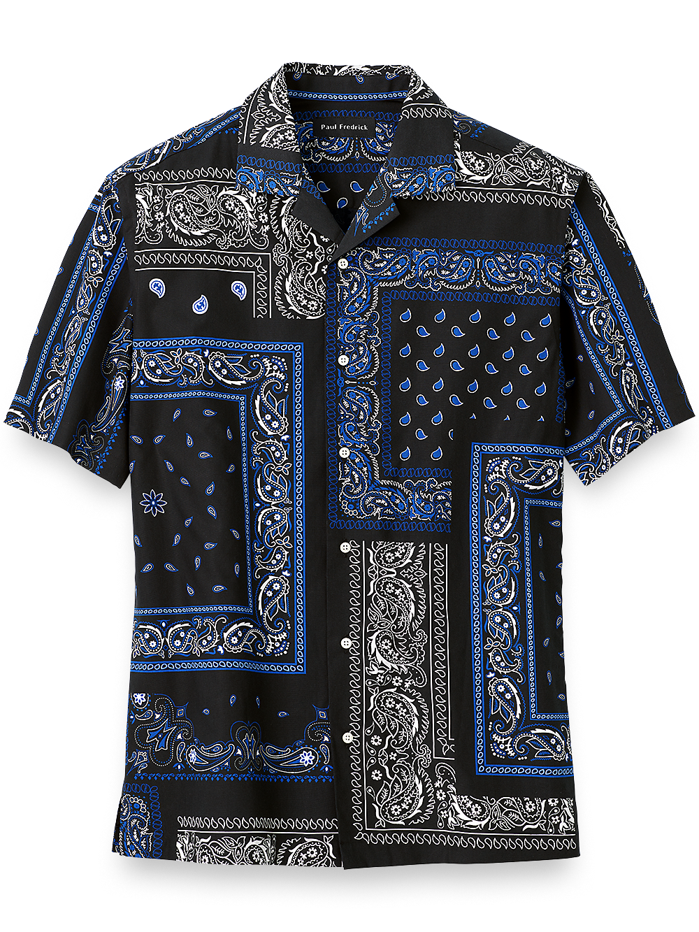 Product Image of Cotton Paisley Print Casual Shirt-Black