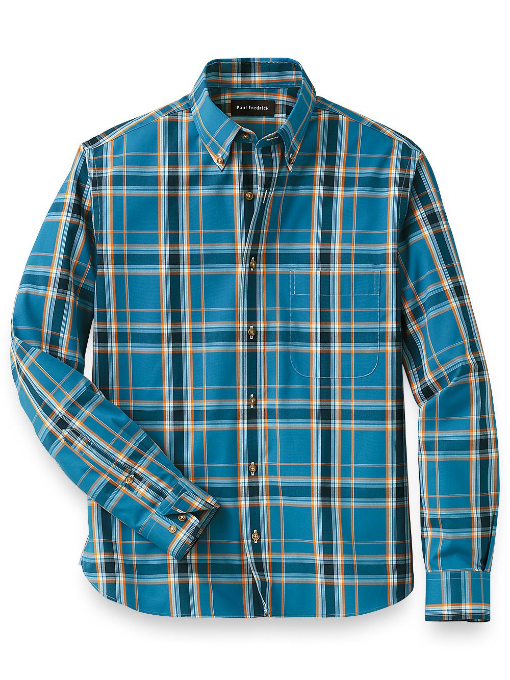 Product Image of Cotton Plaid Casual Shirt-Teal