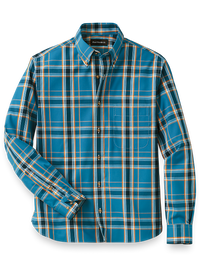 Cotton Plaid Casual Shirt - Teal