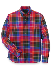 Cotton Buffalo Plaid Casual Shirt - Multi