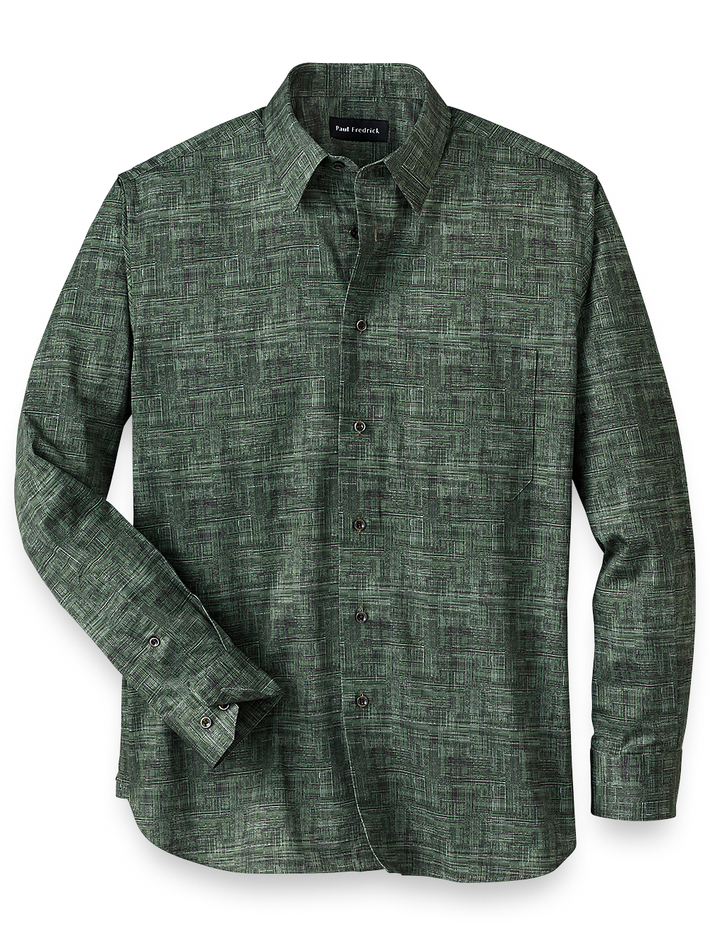 Product Image of Cotton Abstract Print Casual Shirt-Green