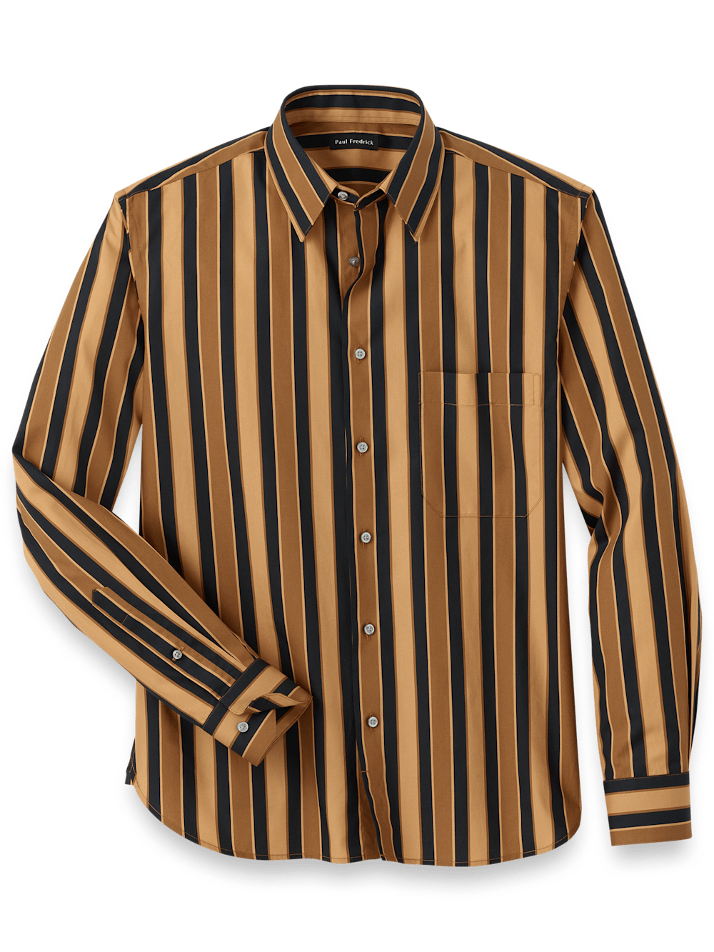 Product Image of Cotton Stripe Casual Shirt-Gold