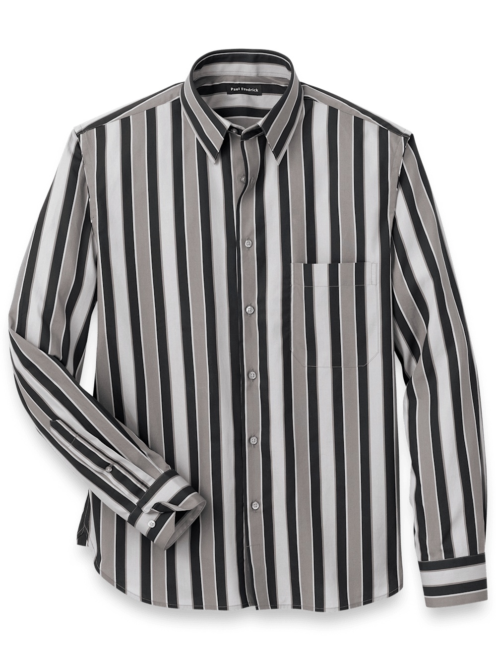 Product Image of Cotton Stripe Casual Shirt-Black