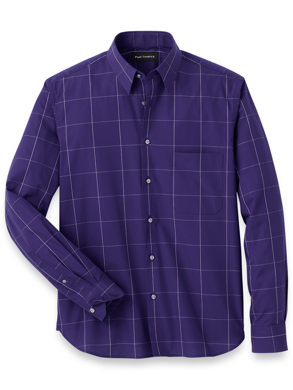 Product Image of Cotton Windowpane Casual Shirt-Purple