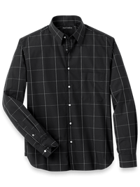 Cotton Windowpane Casual Shirt - Black