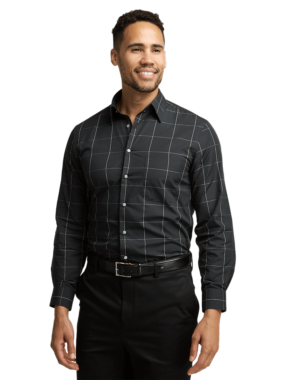 Alternate Image of Cotton Windowpane Casual Shirt-1