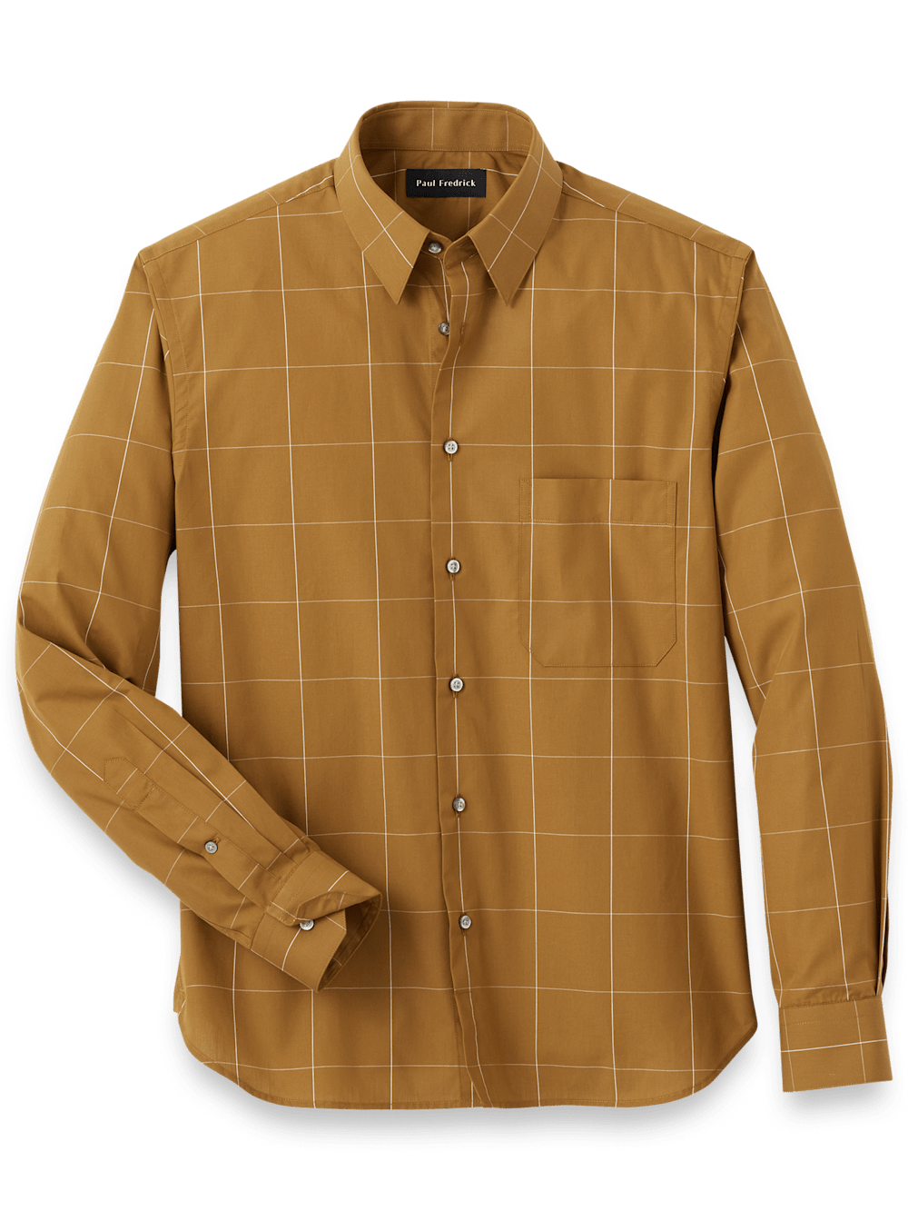 Product Image of Cotton Windowpane Casual Shirt-Brown