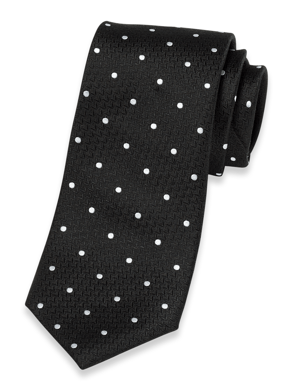 Product Image of Dot Woven Silk Tie-Black