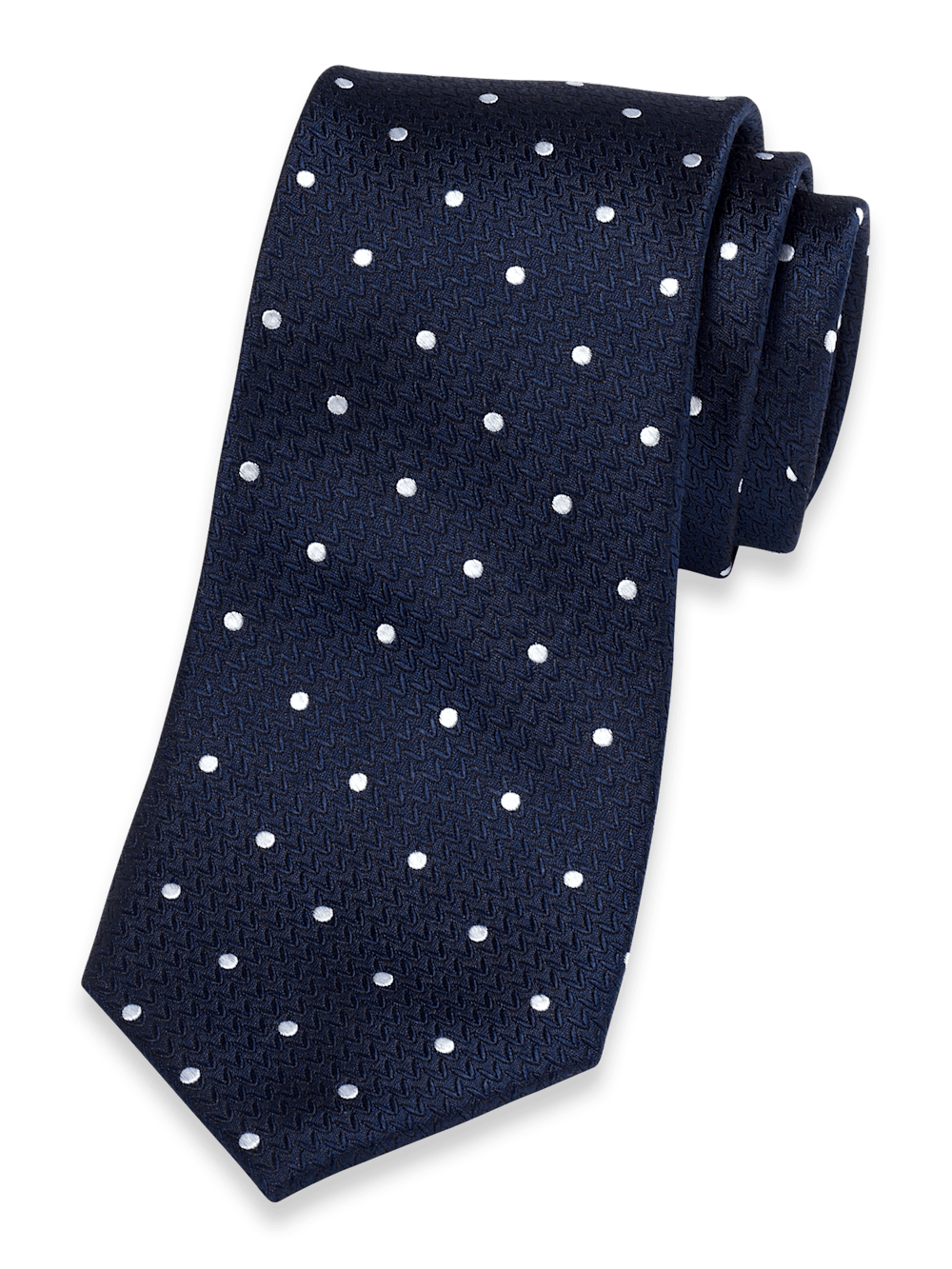 Product Image of Dot Woven Silk Tie-Navy