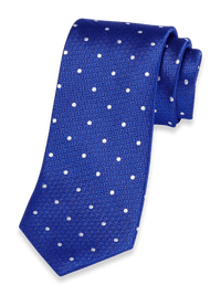 Dot Woven Silk Tie - Blue