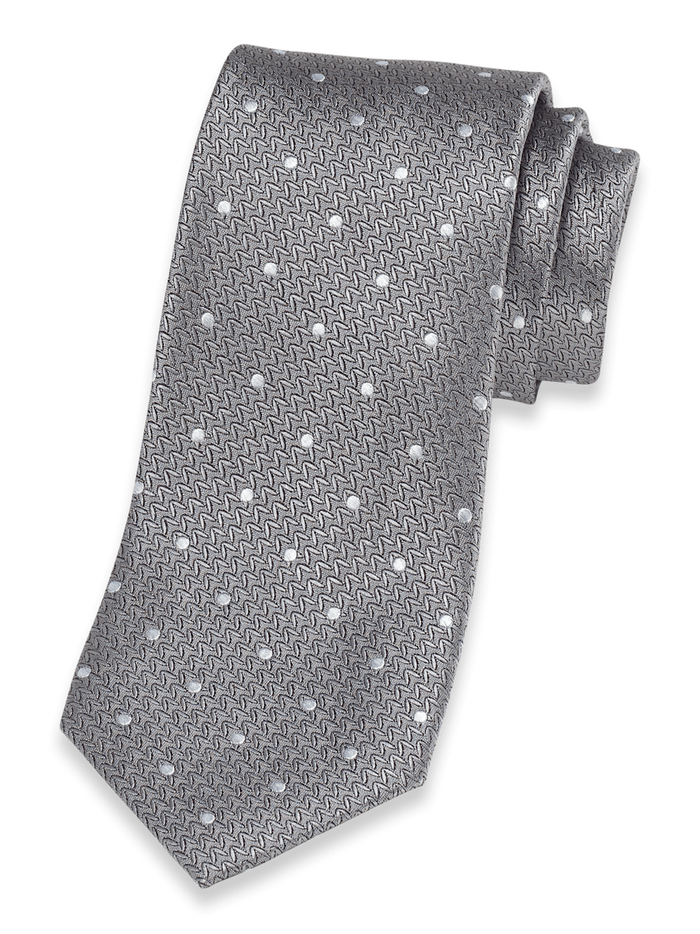 Product Image of Dot Woven Silk Tie-Silver