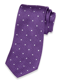 Dot Woven Silk Tie - Purple