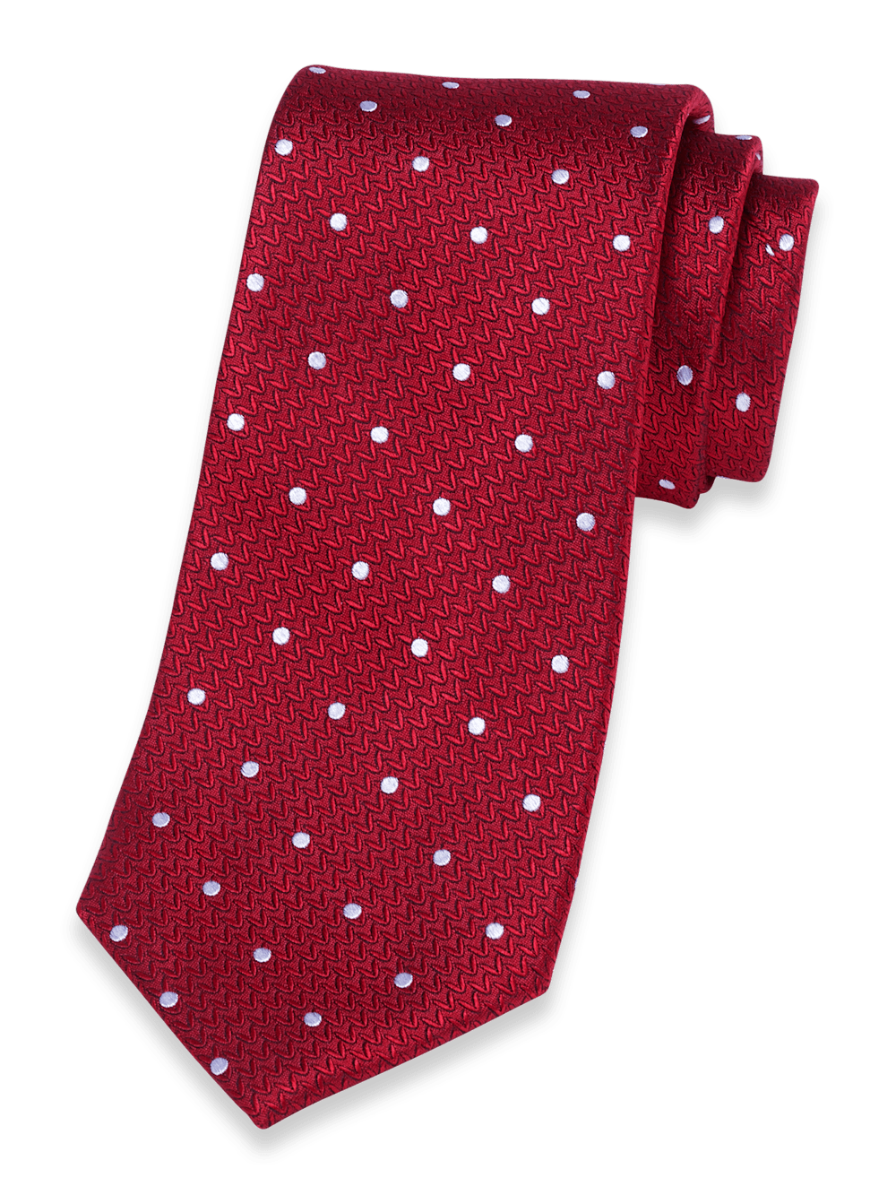 Product Image of Dot Woven Silk Tie-Red