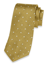 Dot Woven Silk Tie - Gold