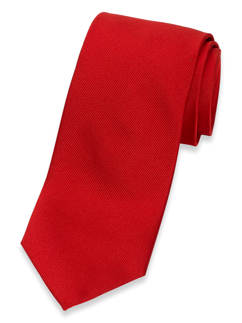 Product Image of Solid Twill Woven Silk Tie-Red