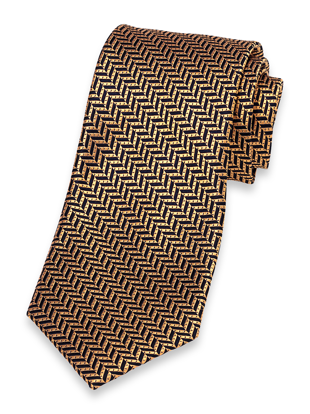 Product Image of Herringbone Woven Silk Tie-Gold