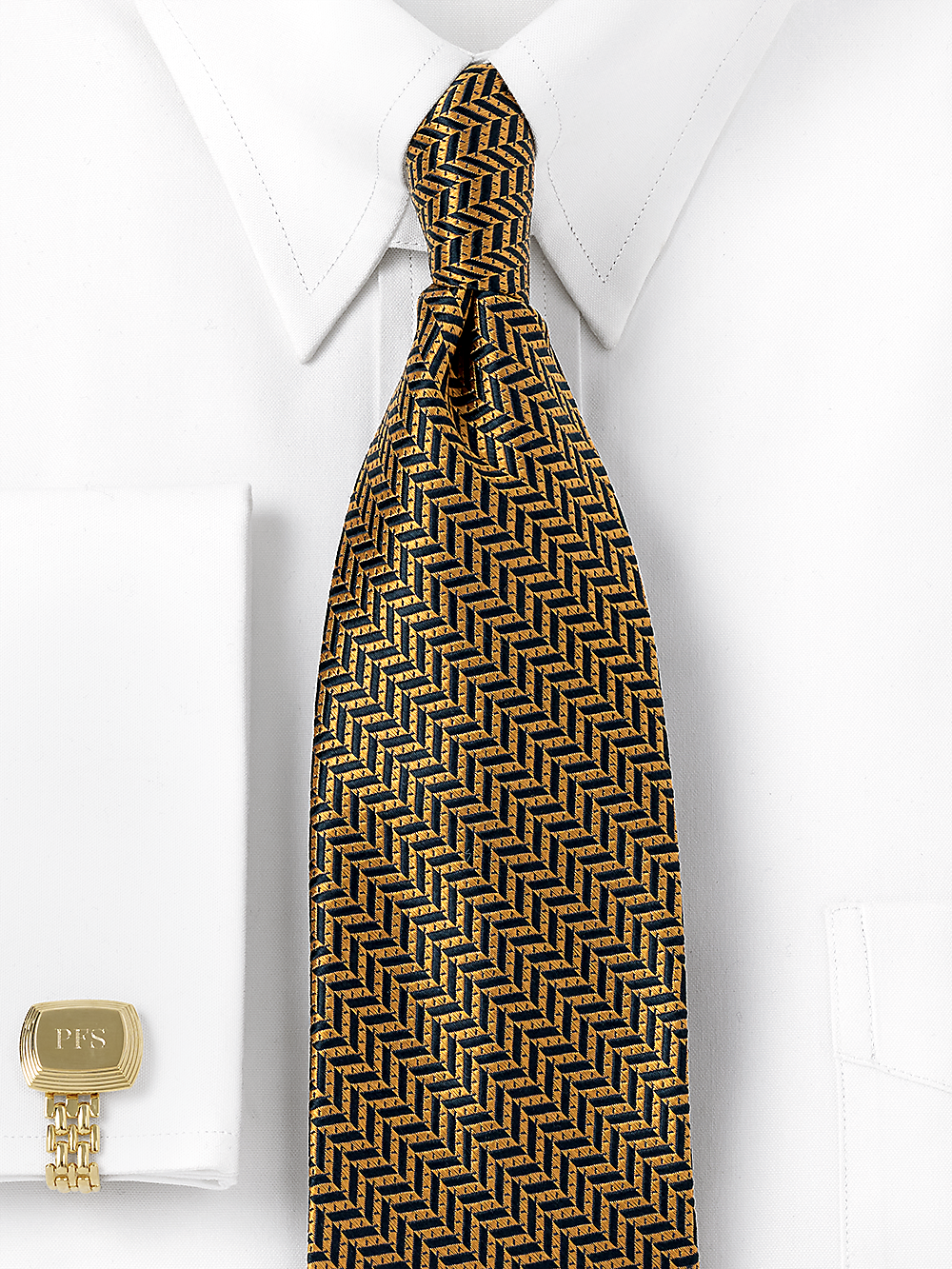 Alternate Image of Herringbone Woven Silk Tie-1