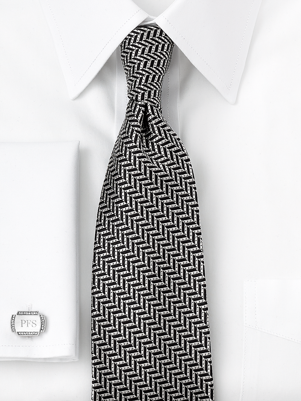 Alternate Image of Herringbone Woven Silk Tie-1