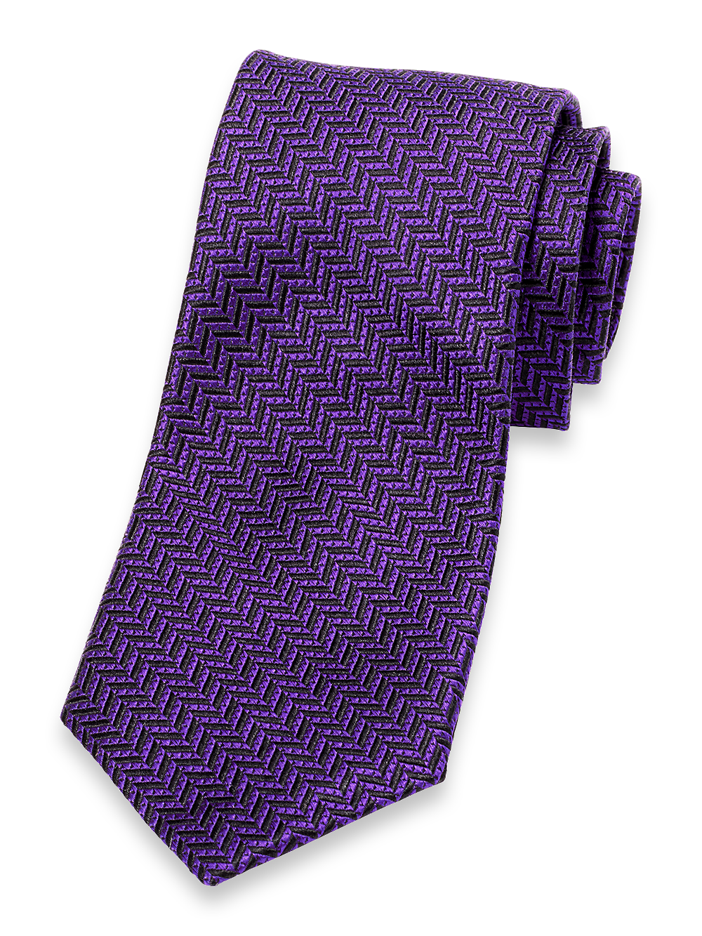 Product Image of Herringbone Woven Silk Tie-Purple