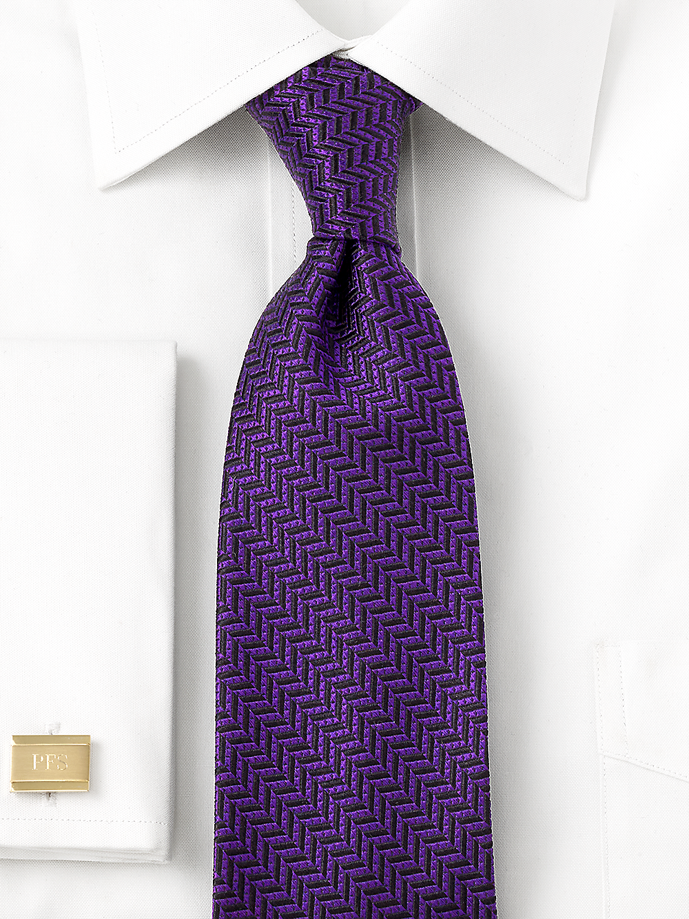 Alternate Image of Herringbone Woven Silk Tie-1