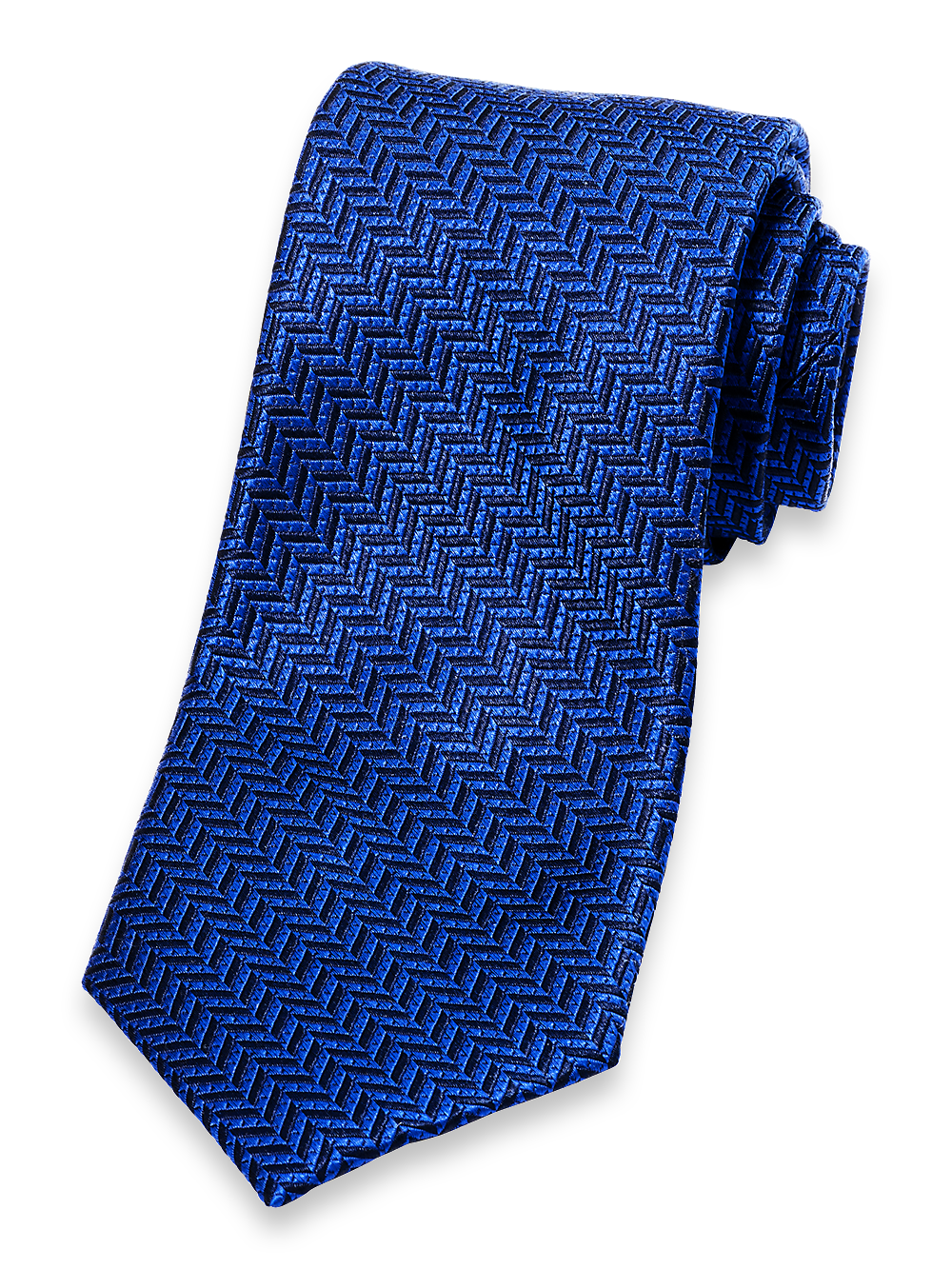 Product Image of Herringbone Woven Silk Tie-Blue