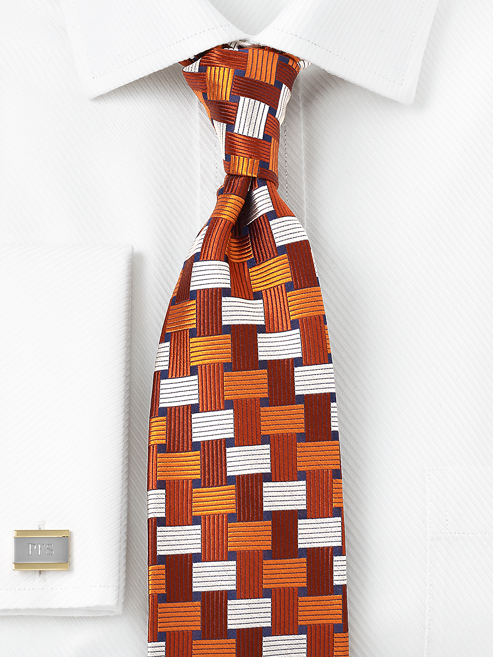 Alternate Image of Basketweave Woven Silk Tie-1