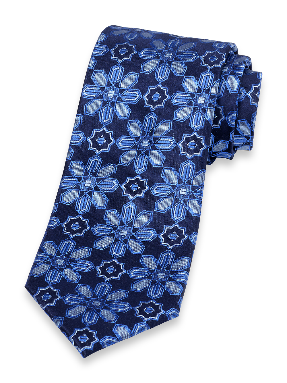 Product Image of Floral Woven Silk Tie-Navy