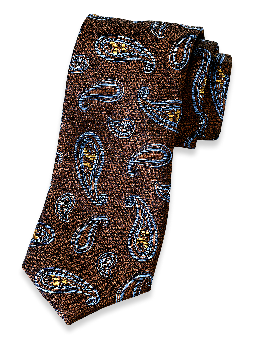 Product Image of Paisley Woven Silk Tie-Brown