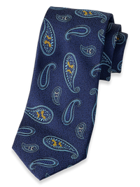 Paisley Woven Silk Tie - Blue