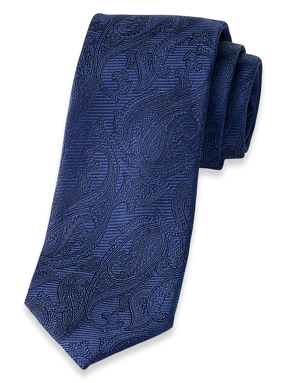 Product Image of Paisley Woven Silk Tie-Navy