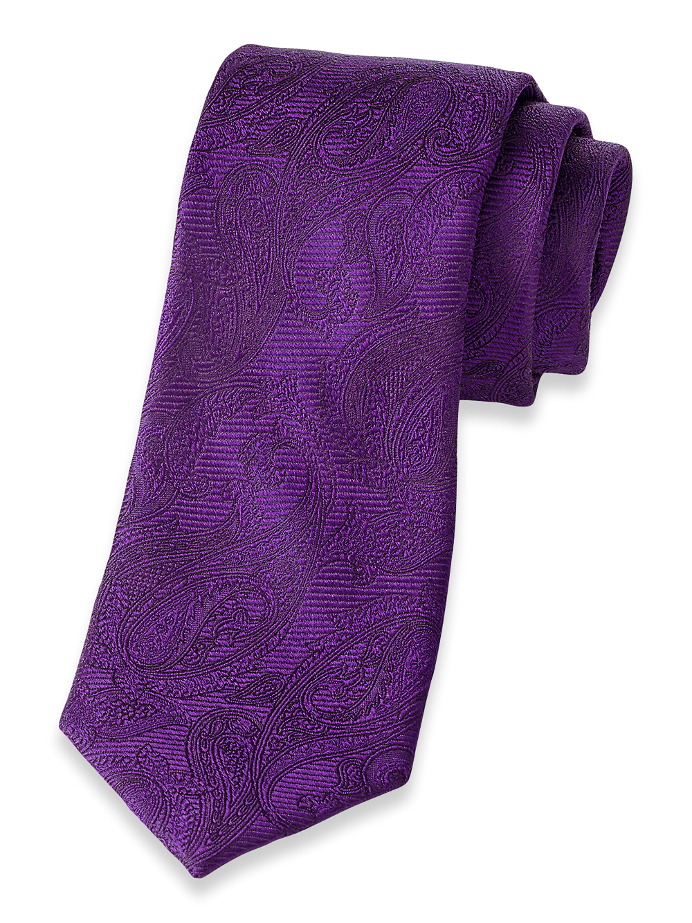 Product Image of Paisley Woven Silk Tie-Purple